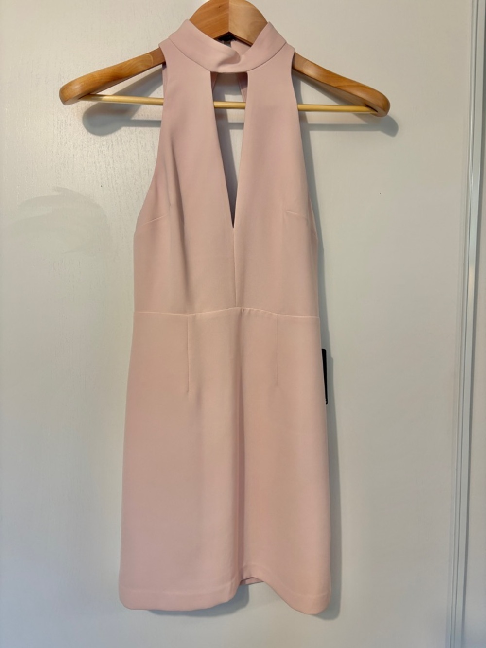 NWT Y2K Express Pink Halter Mini Dress Size 0 Lace Dainty Feminine Rush Sorority - Picture 2 of 11